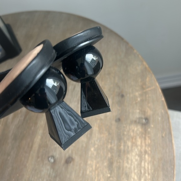 Penningtons Geometric Block Heel Slip On Sandal Black Size 12 WW - Picture 6 of 16